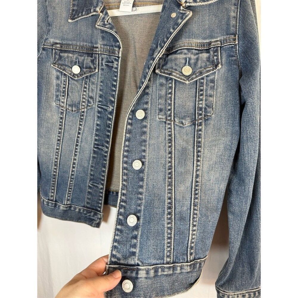 GAP Jacket Womens Size S Blue Stretch Denim Trucker Button Front Pockets - Picture 6 of 13